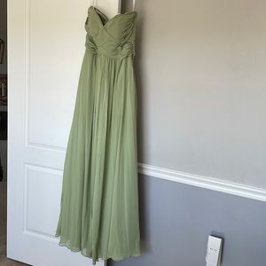 Green bridesmaids dress, floor-length, size 8